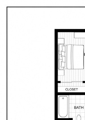 BLU Bellevue Apartments 1x1 2 Floor Plan BLU Bellevue Apartments 1x1 2 Floor Plan